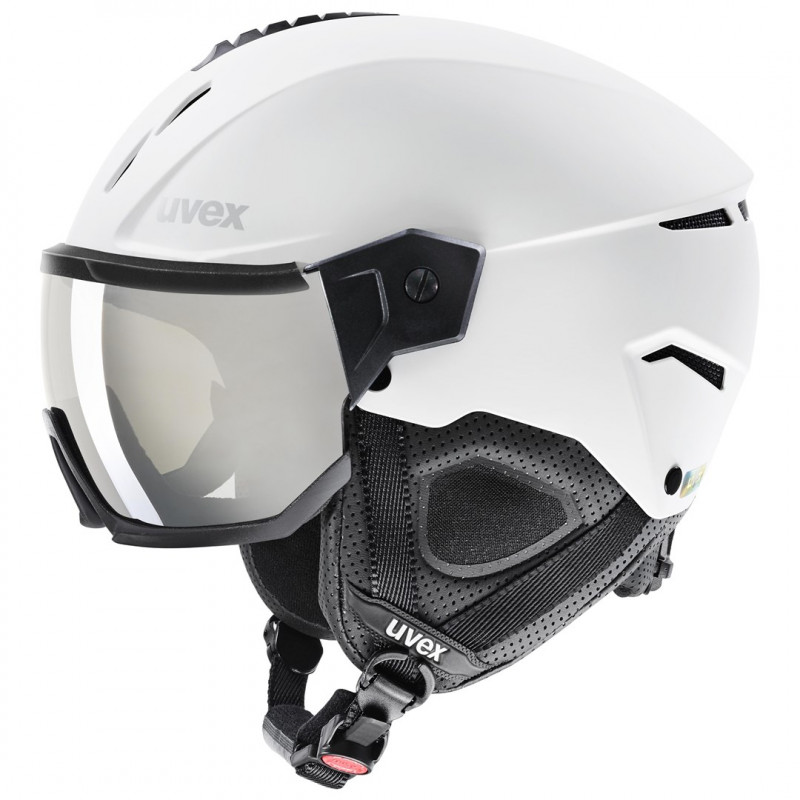 UVEX Instinct Visor skihelm, zwart/wit, 56-58 cm (56/6/260/50)