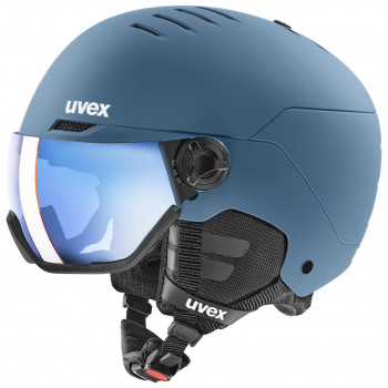 UVEX Wanted Visor skihelm, steen/blauw, 58-61