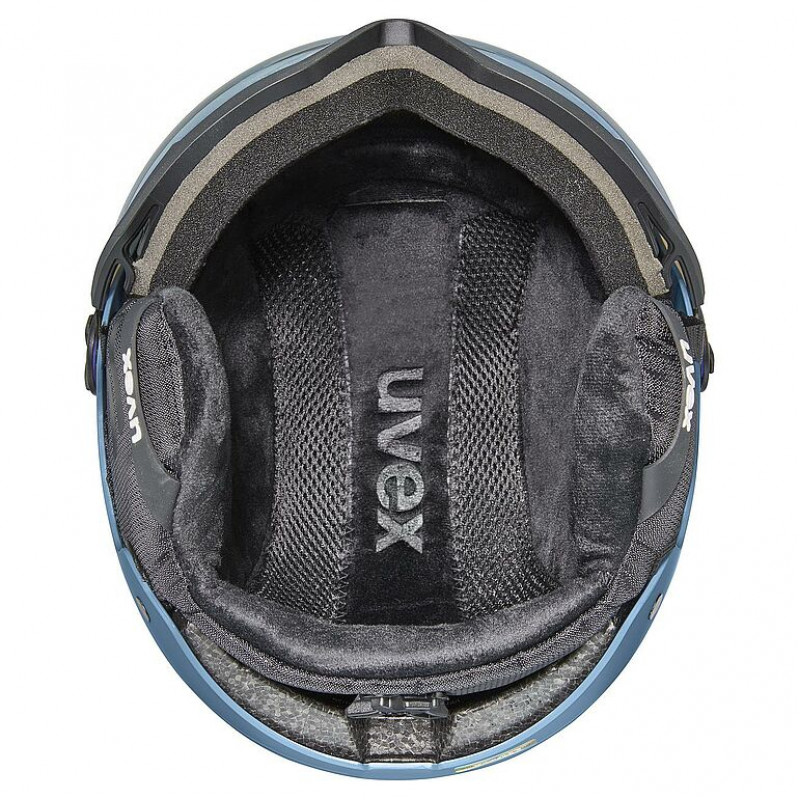 UVEX Wanted Visor skihelm, steen/blauw, 58-61