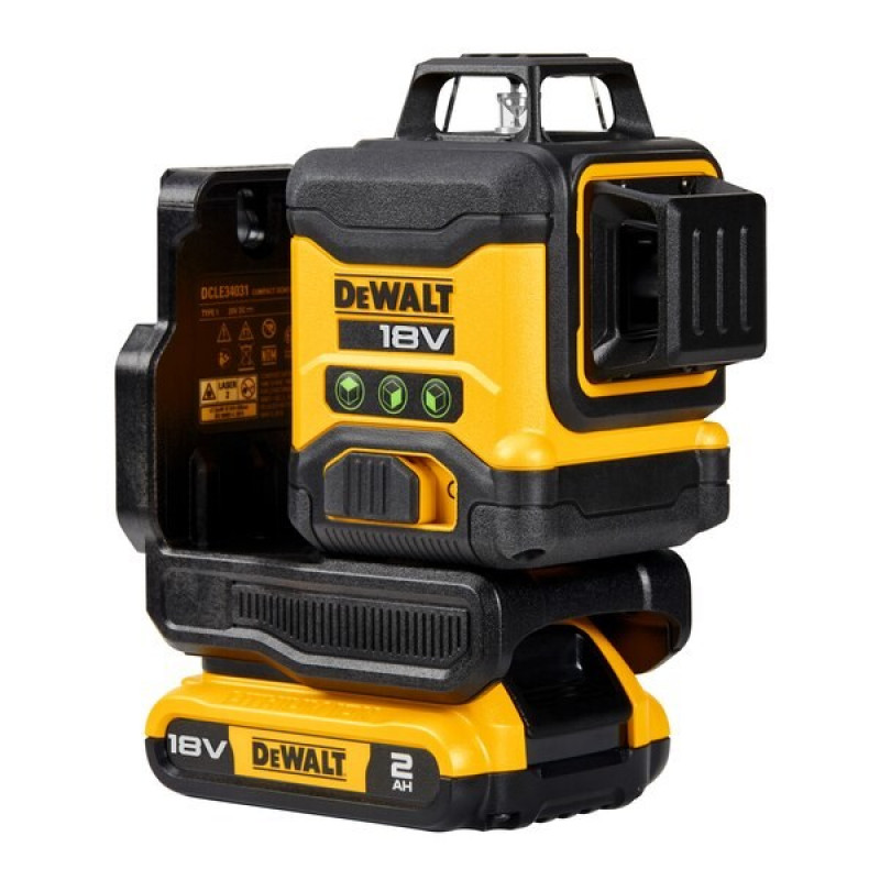 DeWalt DCLE34031D1-QW 3x360° kruislijnlaser, groen, 40 m, 18 V, 2 Ah accu, TSTAK-koffer