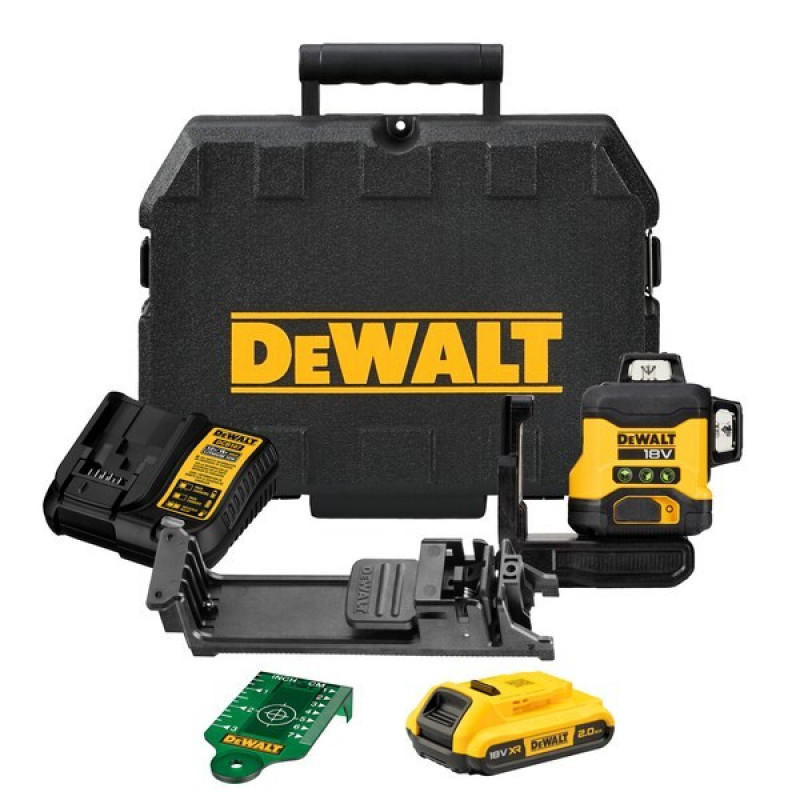 DeWalt DCLE34031D1-QW 3x360° kruislijnlaser, groen, 40 m, 18 V, 2 Ah accu, TSTAK-koffer