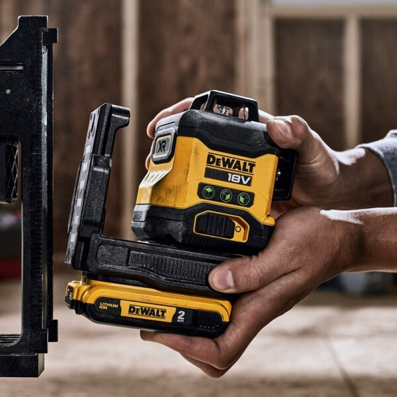 DeWalt DCLE34031D1-QW 3x360° kruislijnlaser, groen, 40 m, 18 V, 2 Ah accu, TSTAK-koffer