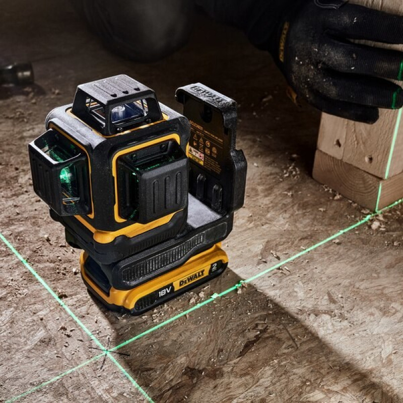 DeWalt DCLE34031D1-QW 3x360° kruislijnlaser, groen, 40 m, 18 V, 2 Ah accu, TSTAK-koffer