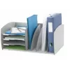 Paperflow opbergsysteem S, 4 vakken, grijs, polystyreen, 2 verstelbare scheidingswanden