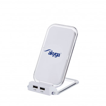 Inductielader QI Akyga AK-QI-03 5V max 1.5A 2 x USB 2.0
