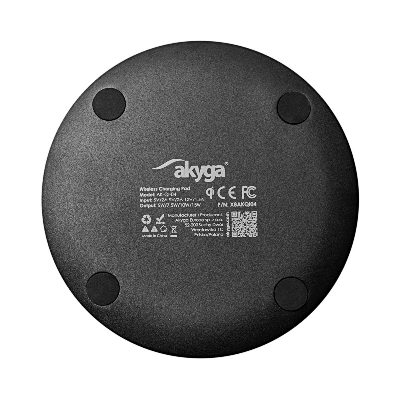 Inductielader QI Akyga AK-QI-04 ver. 1.2 USB-C 15W