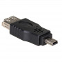Akyga AK-AD-07 OTG-adapter USB-A bus naar Mini-USB stekker, zwart