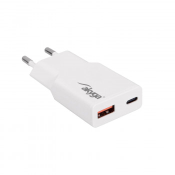 Wandlader Akyga AK-CH-27 30W USB-C USB-A PD GaN 5-20V / 1.5-3A wit