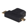 Akyga AK-AD-23 HDMI (F) naar Mini HDMI (M) / Micro HDMI (M) adapter, zwart