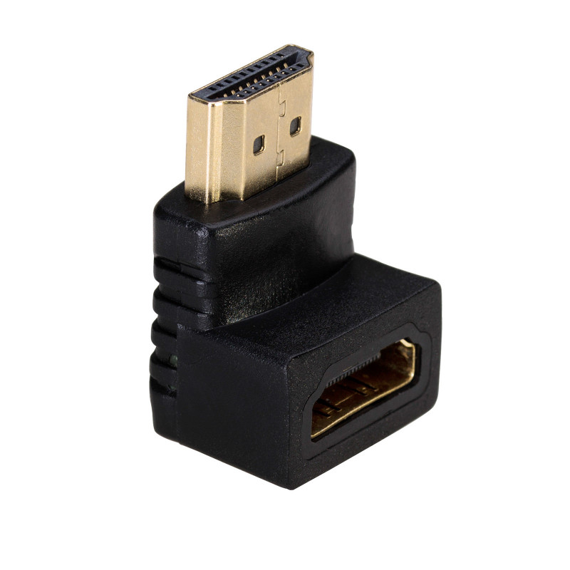 Akyga AK-AD-01 HDMI-adapter stekker naar bus, 90° naar boven gewinkeld, zwart