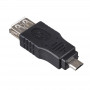 Akyga AK-AD-08 OTG-adapter USB-A bus naar Micro-USB stekker, zwart