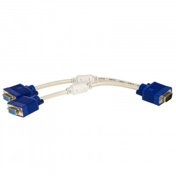 Akyga AK-AD-20 VGA (M) naar 2x VGA (F) splitterkabel, 15 cm, wit
