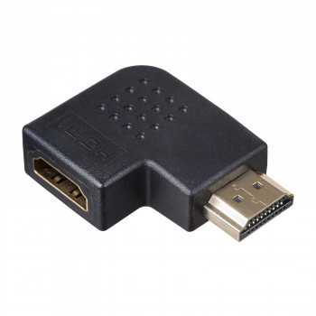 Akyga AK-AD-45 HDMI-adapter (stekker naar bus), 90° naar links afgewinkeld, zwart