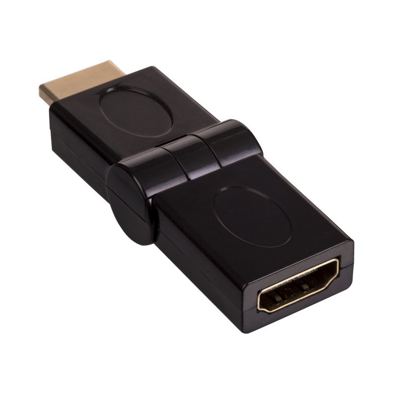 Akyga AK-AD-40 HDMI (m) naar HDMI (v) 180° draaibare haakse adapter, zwart