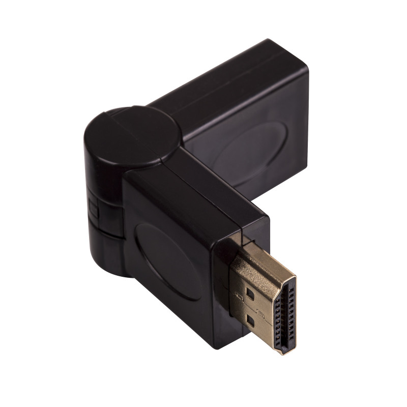 Akyga AK-AD-40 HDMI (m) naar HDMI (v) 180° draaibare haakse adapter, zwart