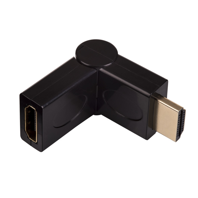 Akyga AK-AD-40 HDMI (m) naar HDMI (v) 180° draaibare haakse adapter, zwart