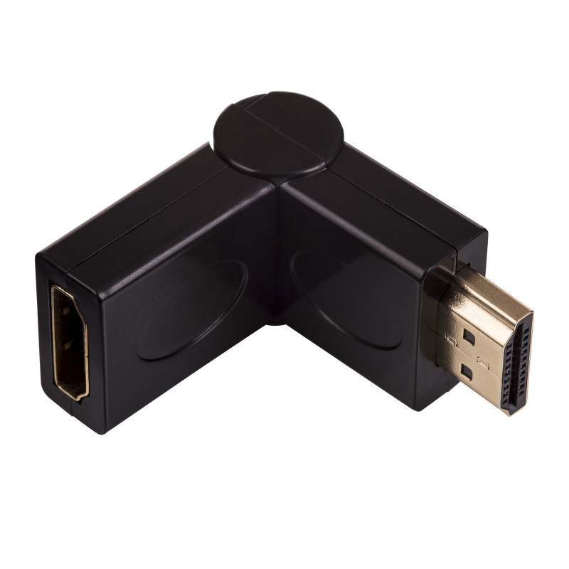 Akyga AK-AD-40 HDMI (m) naar HDMI (v) 180° draaibare haakse adapter, zwart