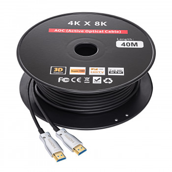 Akyga AK-HD-400L HDMI 2.1 actieve optische kabel (AOC), 48 Gbps, 8K@60Hz, 4K@120Hz, 40 m, zwart