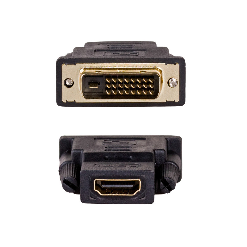 Akyga AK-AD-41 HDMI (v) naar DVI-D 24+1 (m) adapter, zwart