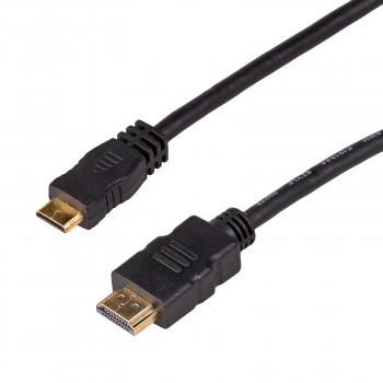 Akyga AK-HD-10M HDMI-naar-mini-HDMI-kabel v1.4, High Speed met Ethernet, 1 m, zwart