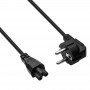 Akyga AK-NB-01A notebook-netkabel CEE 7/7 naar IEC C5 (klavertje), 3x 0,5 mm², 1,5 m, zwart
