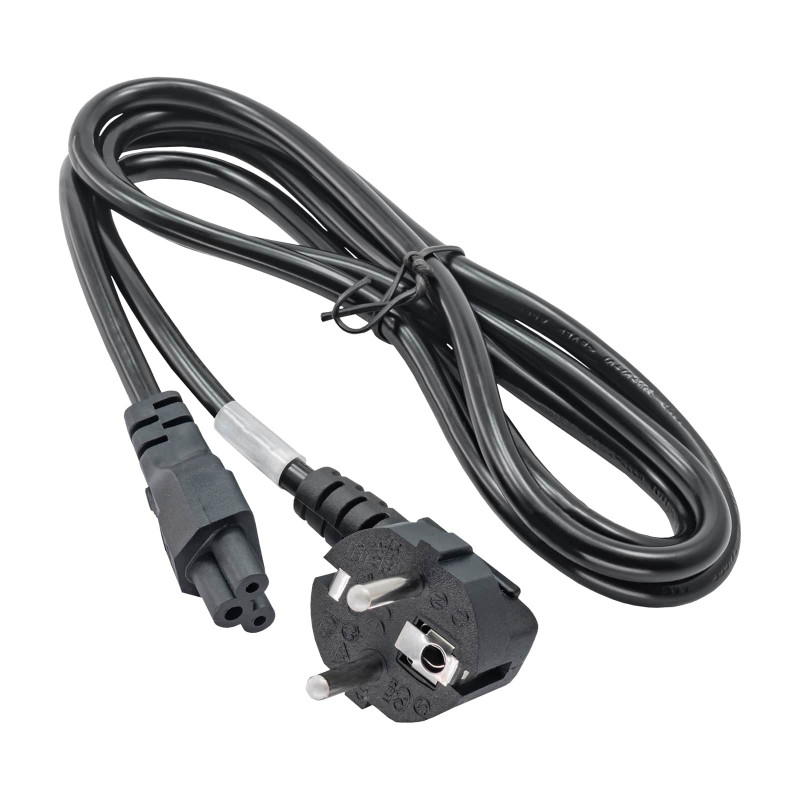 Akyga AK-NB-01A notebook-netkabel CEE 7/7 naar IEC C5 (klavertje), 3x 0,5 mm², 1,5 m, zwart