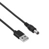 Akyga AK-DC-01 stroomkabel USB-A stekker naar DC 5,5 x 2,1 mm stekker, 0,8 m, zwart