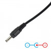 Akyga AK-DC-03 stroomkabel USB-A stekker naar DC 3,5 x 1,35 mm stekker, 0,8 m, zwart