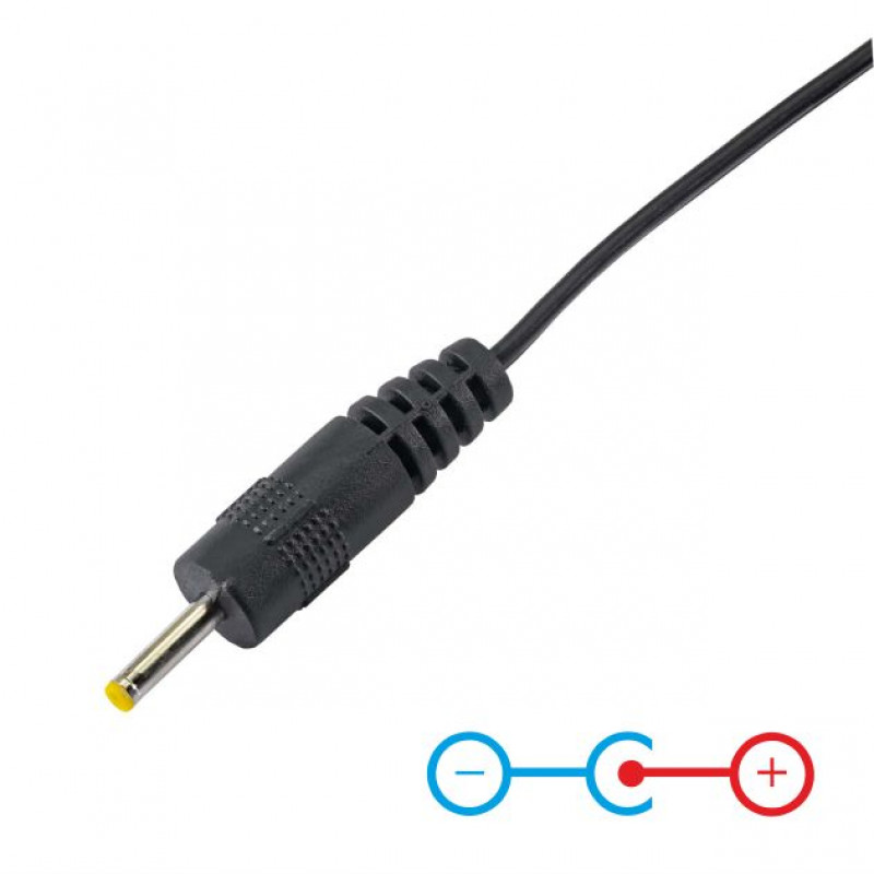 Akyga AK-DC-02 stroomkabel USB-A stekker naar DC 2,5 x 0,7 mm stekker, 0,8 m, zwart