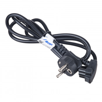 Akyga AK-NB-02A netkabel voor Dell notebookvoedingen, CEE 7/7 naar 3-polig plat, 3x 0,5 mm², 1,5 m, zwart