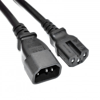 Akyga AK-UP-05 server-stroomverlengkabel IEC C14 naar IEC C15, koper 3x1 mm², 1 m, zwart