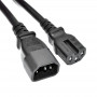 Akyga AK-UP-05 server-stroomverlengkabel IEC C14 naar IEC C15, koper 3x1 mm², 1 m, zwart