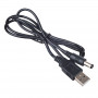 Akyga AK-DC-04 stroomkabel USB-A stekker naar DC 5,5 x 2,5 mm stekker, 0,8 m, zwart