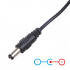 Akyga AK-DC-04 stroomkabel USB-A stekker naar DC 5,5 x 2,5 mm stekker, 0,8 m, zwart