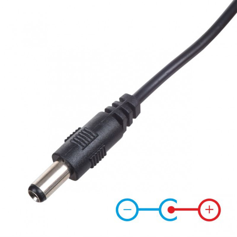 Akyga AK-DC-04 stroomkabel USB-A stekker naar DC 5,5 x 2,5 mm stekker, 0,8 m, zwart