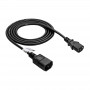 Akyga AK-PC-03C stroomverlengkabel IEC C14 naar IEC C13, koper 3x0,75 mm², 1,8 m, zwart