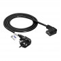 Akyga AK-PC-02C netkabel CEE 7/7 naar IEC C13 90° afgewinkeld, koper 3x0,75 mm², 1,5 m, zwart