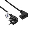 Akyga AK-PC-02C netkabel CEE 7/7 naar IEC C13 90° afgewinkeld, koper 3x0,75 mm², 1,5 m, zwart