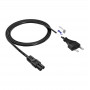Akyga AK-RD-01C netkabel Eurostekker (CEE 7/16) naar IEC C7, 2x 0,5 mm² koper, 1,5 m, zwart