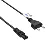 Akyga AK-RD-01C netkabel Eurostekker (CEE 7/16) naar IEC C7, 2x 0,5 mm² koper, 1,5 m, zwart