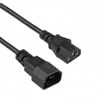 Akyga AK-PC-14A IEC C14 naar IEC C13 stroomverlengkabel, 3x 0,5 mm², 0,5 m, zwart