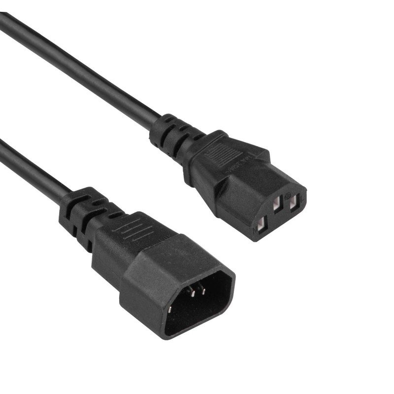 Akyga AK-PC-14A IEC C14 naar IEC C13 stroomverlengkabel, 3x 0,5 mm², 0,5 m, zwart