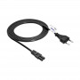 Akyga AK-RD-02C netkabel Eurostekker (CEE 7/16) naar IEC C7, 2x 0,5 mm² koper, 3 m, zwart