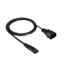 Akyga AK-PC-15A IEC C14 naar IEC C7 stroomkabel, 2x 0,5 mm², 1,5 m, zwart