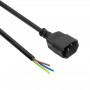 Akyga AK-OT-08C IEC C14 stroomkabel met open uiteinde, 3x 1 mm² koper, 1 m, zwart