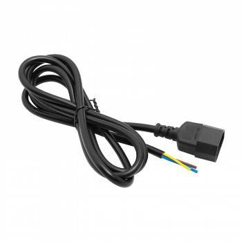 Akyga AK-OT-08C IEC C14 stroomkabel met open uiteinde, 3x 1 mm² koper, 1 m, zwart