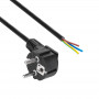 Akyga AK-OT-01S CEE 7/7 netkabel met open uiteinde, 3x 1,5 mm² koper, 1,5 m, zwart