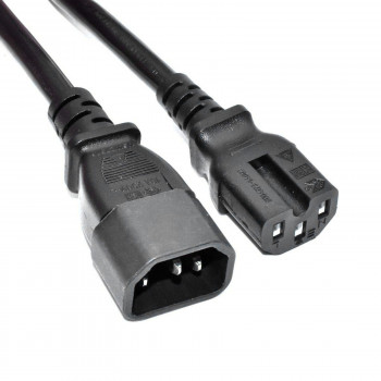 Akyga AK-UP-07 server-stroomverlengkabel IEC C14 naar IEC C15, koper 3x1 mm², 3 m, zwart