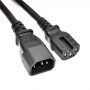 Akyga AK-UP-07 server-stroomverlengkabel IEC C14 naar IEC C15, koper 3x1 mm², 3 m, zwart