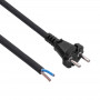 Akyga AK-OT-05S CEE 7/17 rubberen netkabel met open uiteinde, H05RR-F 2x 1,5 mm², 3 m, zwart